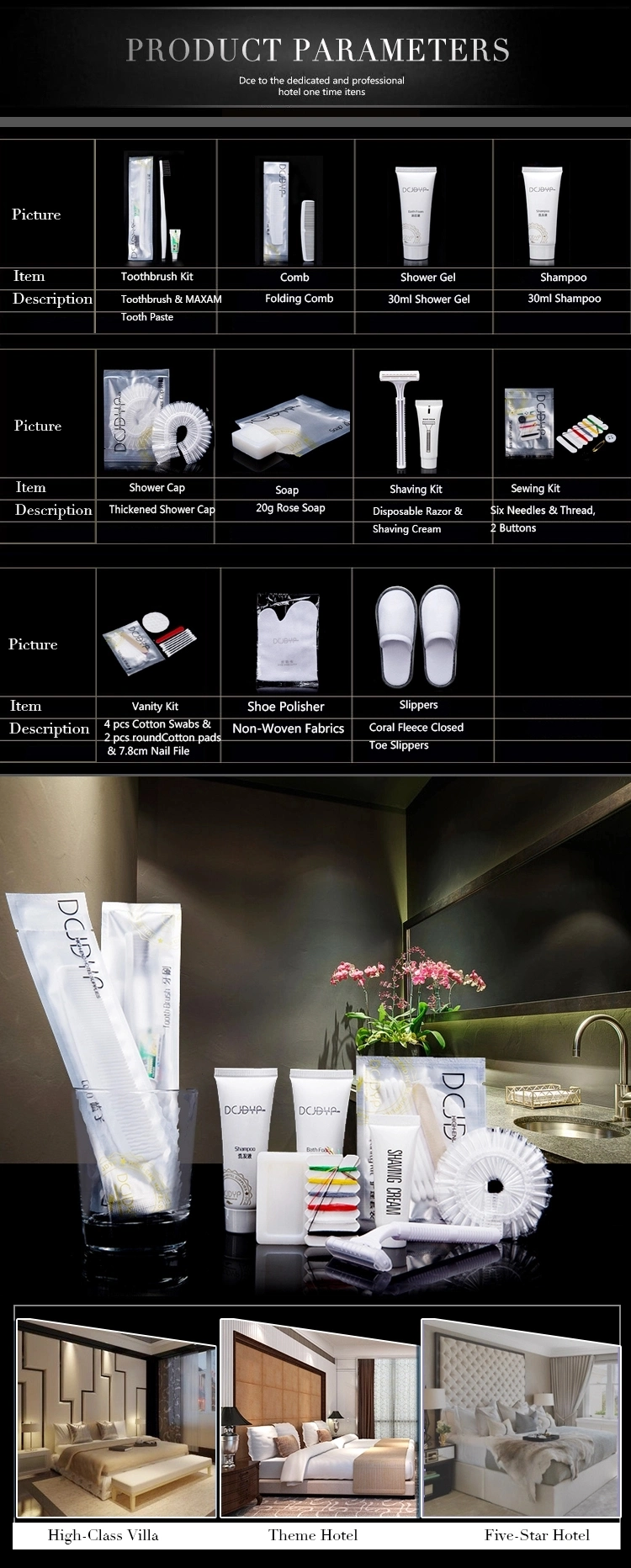 Hotel Amenities Cheap Private Label Mild Hotel Shampoo 30ml for Hotel Guest Room