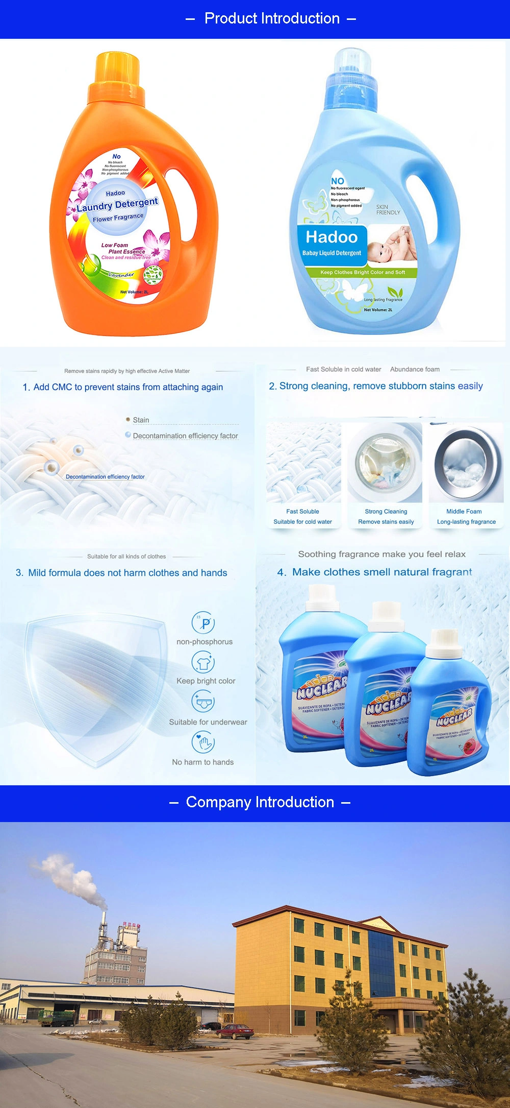 Non-Phosphate Formula Antibacterial Detergent Liquid All Purpose Laundry Detergent