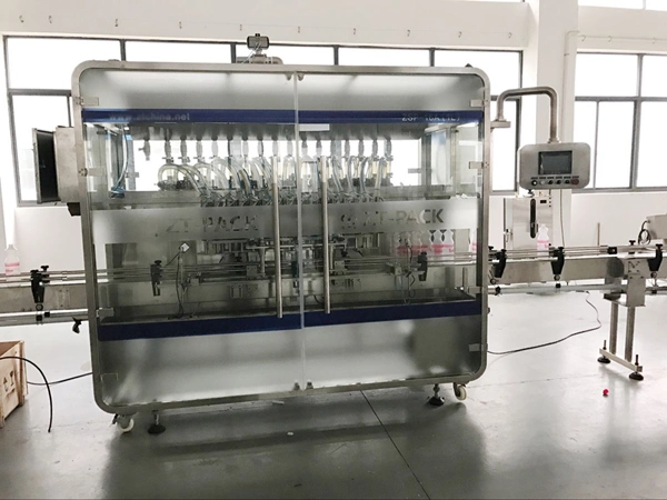 New Condition Detegent Packaging Rising Filling Capping Labeling Shrink Machine
