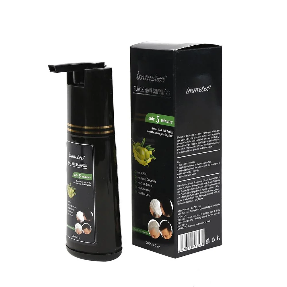 Wholesale Pure Organic Black Hair Shampoo Hair Dye Shampoo