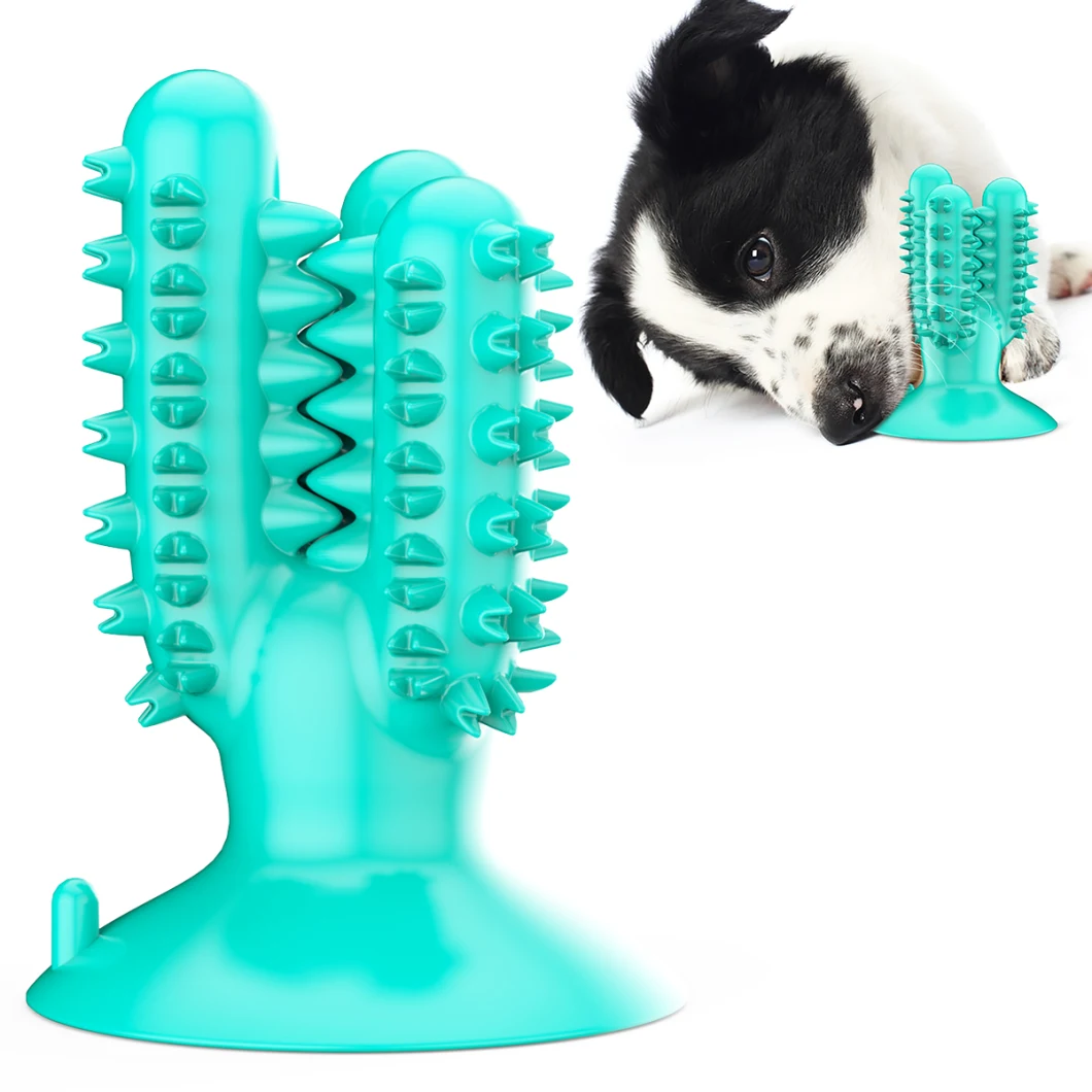 Dog Toothbrush Pet Chew Toys Finger Teeth Cleaning Brush Stick Cactus Dog Toothbrush