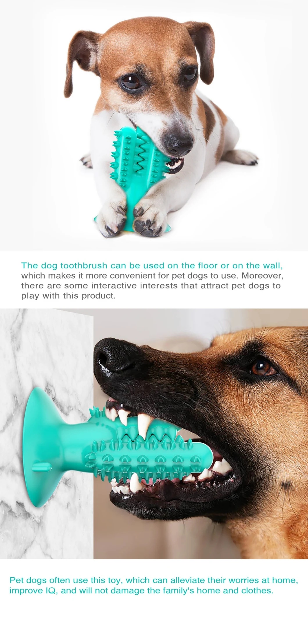 Dog Toothbrush Pet Chew Toys Finger Teeth Cleaning Brush Stick Cactus Dog Toothbrush