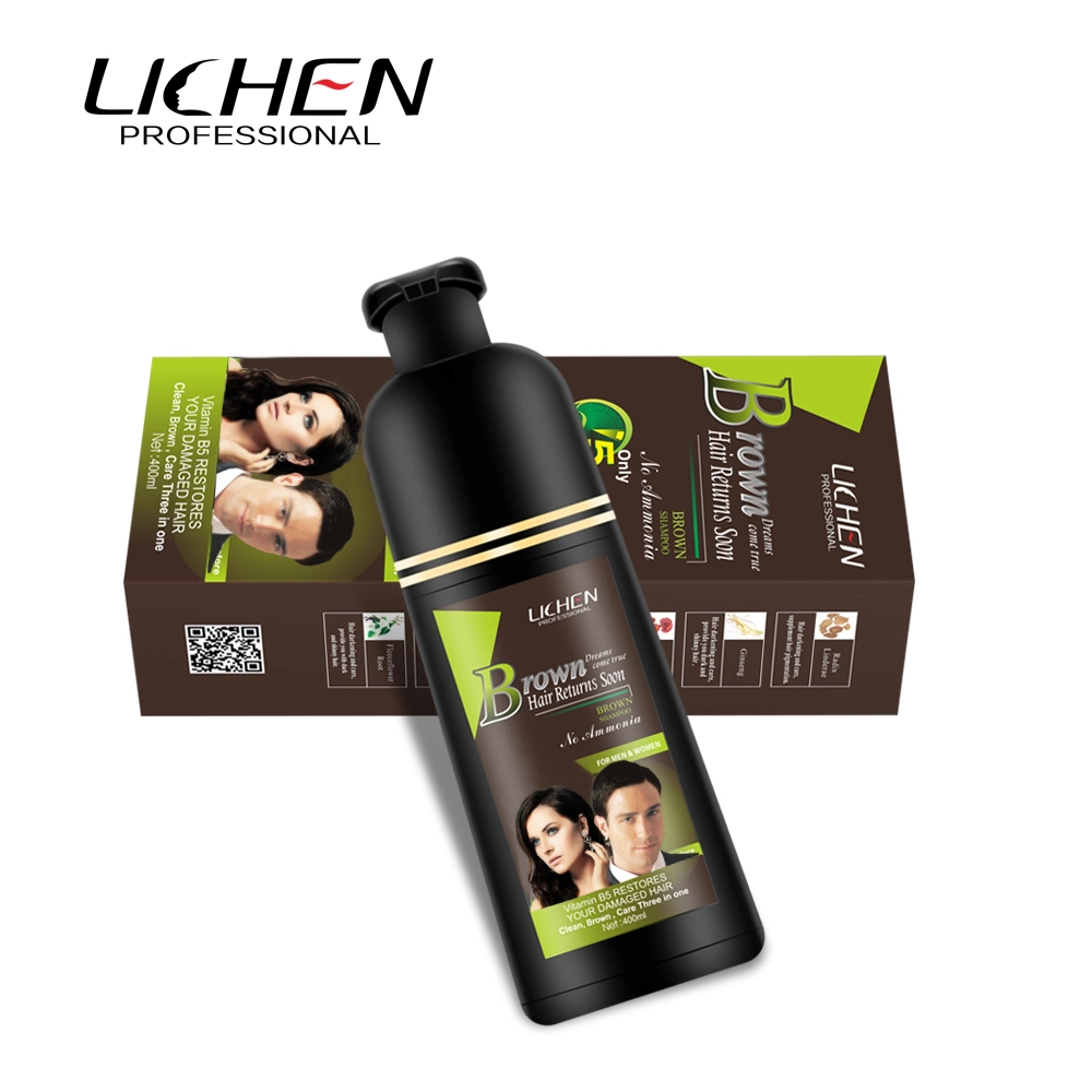 OEM Private Label Natural Ginger Brown Hair Color Shampoo for Grey Hair