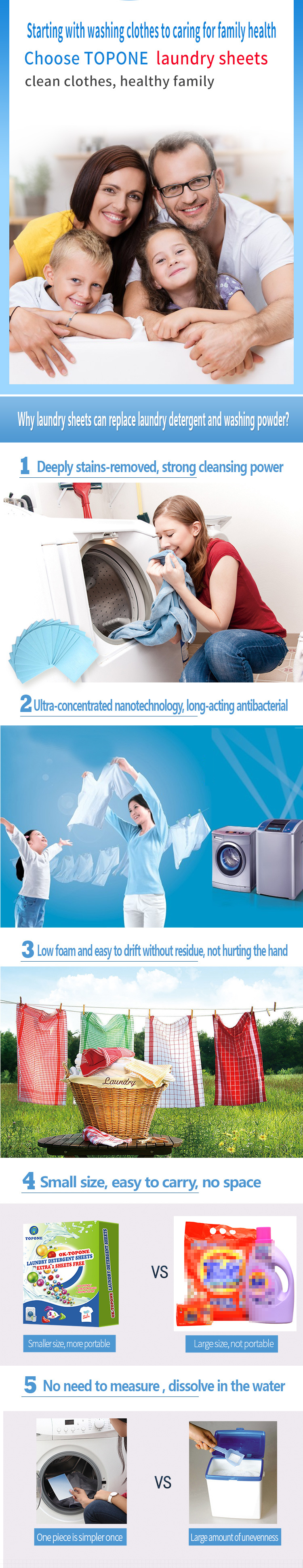 Deep Clean Natural Plant Based Formula Detergent Laundry Sheet