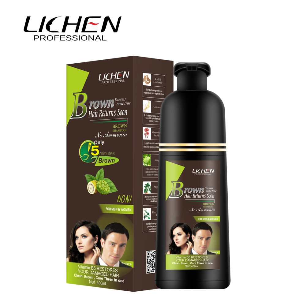 OEM Private Label Natural Ginger Brown Hair Color Shampoo for Grey Hair