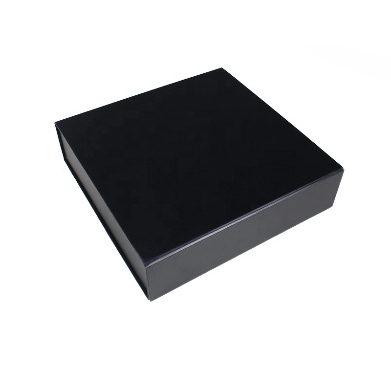Logo Custom Luxury Shampoo Packaging Rigid Black Foldable Cardboard Box with Foam Insert
