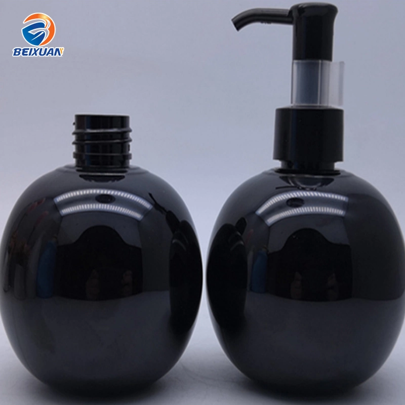 Black Round Ball Shaped Pet Plastic Bottle Shampoo Bottle Sanitizer Shower Gel Bottle