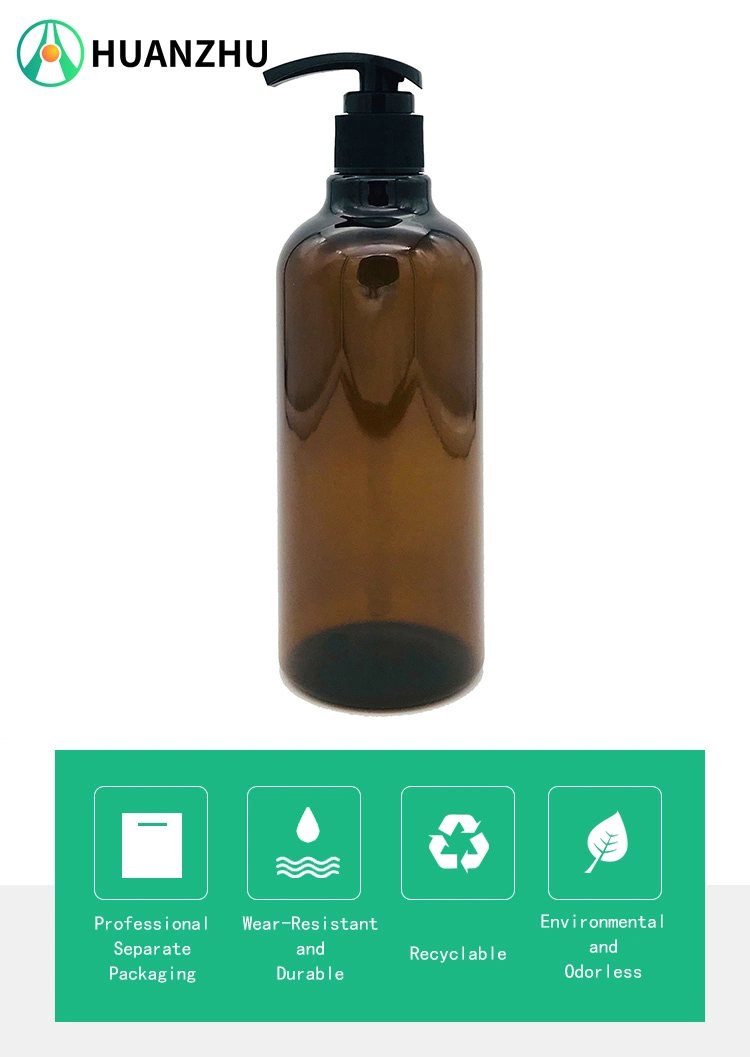 500ml Pet Plastic Boston Bottle Cosmetic Packaging Shampoo Bottle and Lotion Bottle