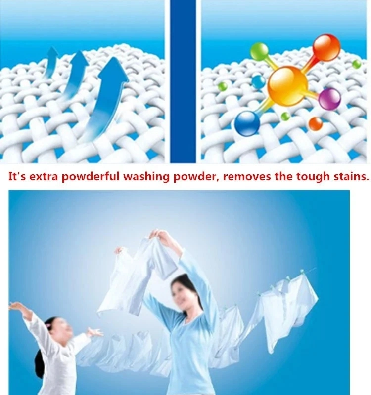 125g250g 1kg2kgs OEM Hot Sale Good Washing Detergent Soap Chemical Formula Detergent Powder Hand Washing Powder