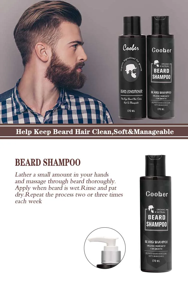 Private Label Organic Moisturizing Beard Shampoo Wash for Men