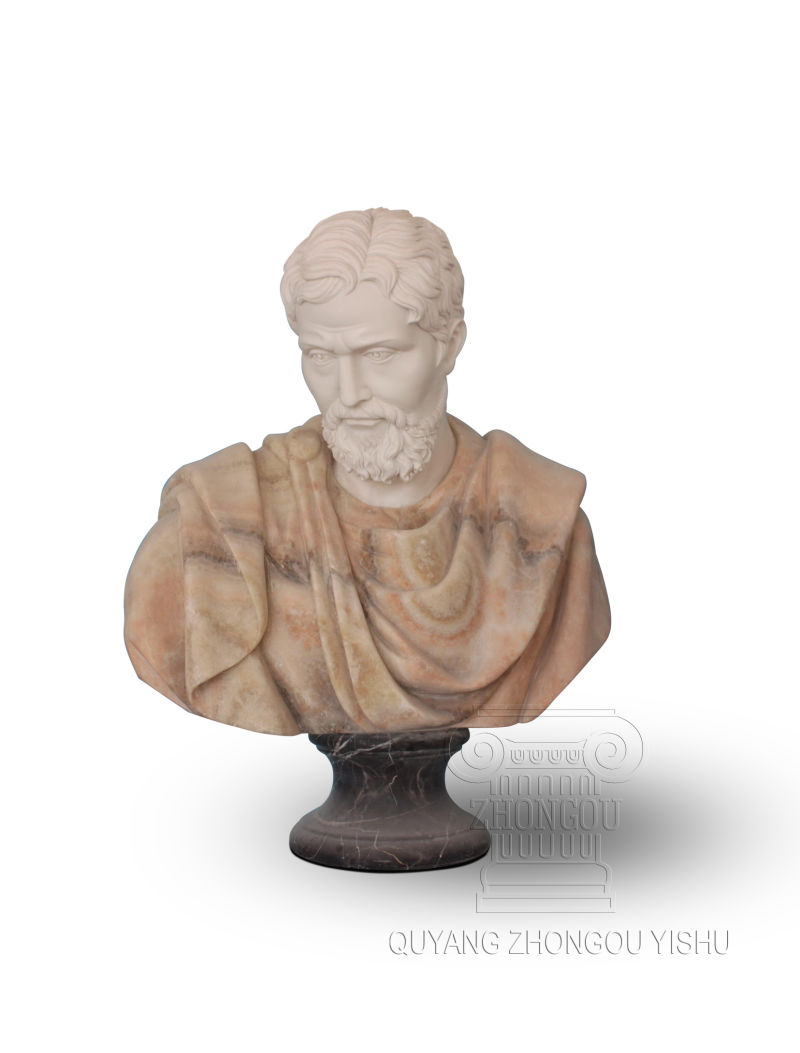 Mix Color Marble Hand Carved Man Bust