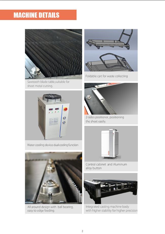 CNC Metal Products 500W Fiber Laser Cutting Machine From Jinan