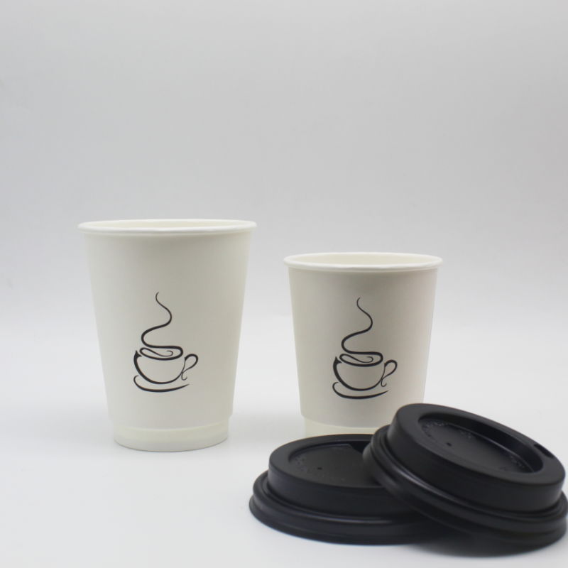 Corrugated 12oz Disposable Double Wall Coffee Cup with Lid