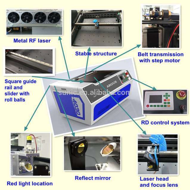 Portable CO2 Laser Cutter Engraver 400X300mm for Paper Cutting Machine