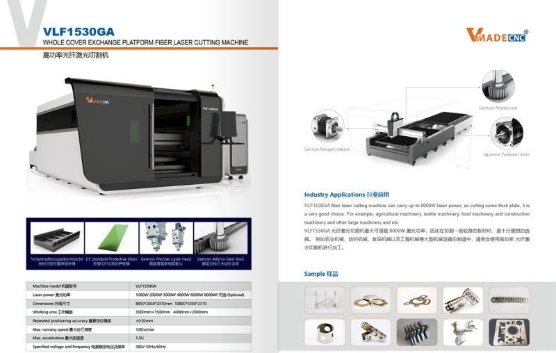 Fiber Laser Cutting Machine Raycus Ipg 1000W