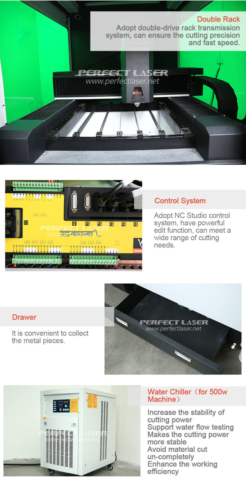 1000W Carbon Steel Fiber Laser Cutting Machine with Protective Cover