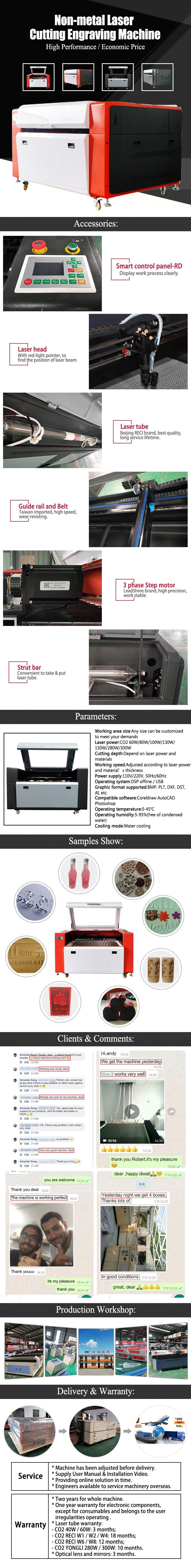 1390 High Quality CO2 Reci 15mm Wood Laser Cutting Machine