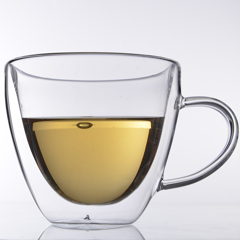 BB6A994 Small Double Wall Glass Espresso Cup with Handle