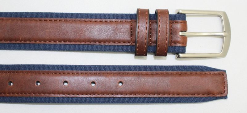 Luxury Belt Mixed Color Woven Leather Mixed Canvas Belt