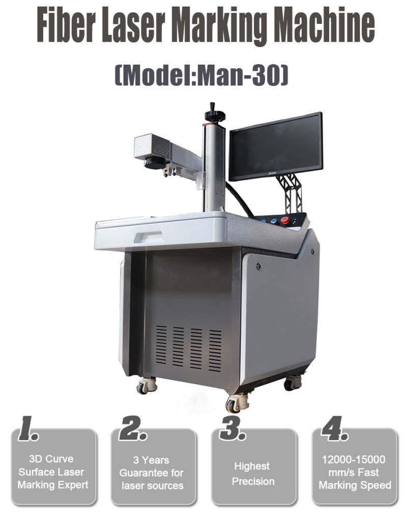 30W Metal Cylinder Laser Marking Engraving Machine/Laser Marker/Fiber Laser Marking Machine