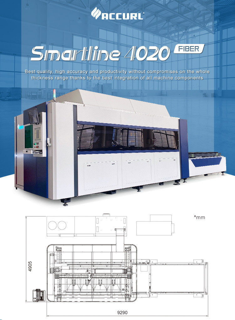 Acccurl CNC Fiber Laser Cutting Machine 8250*2540mm for Sheet Metal