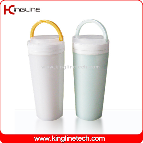 400ml Plastic Double Wall Cup with Handle (KL-5001)