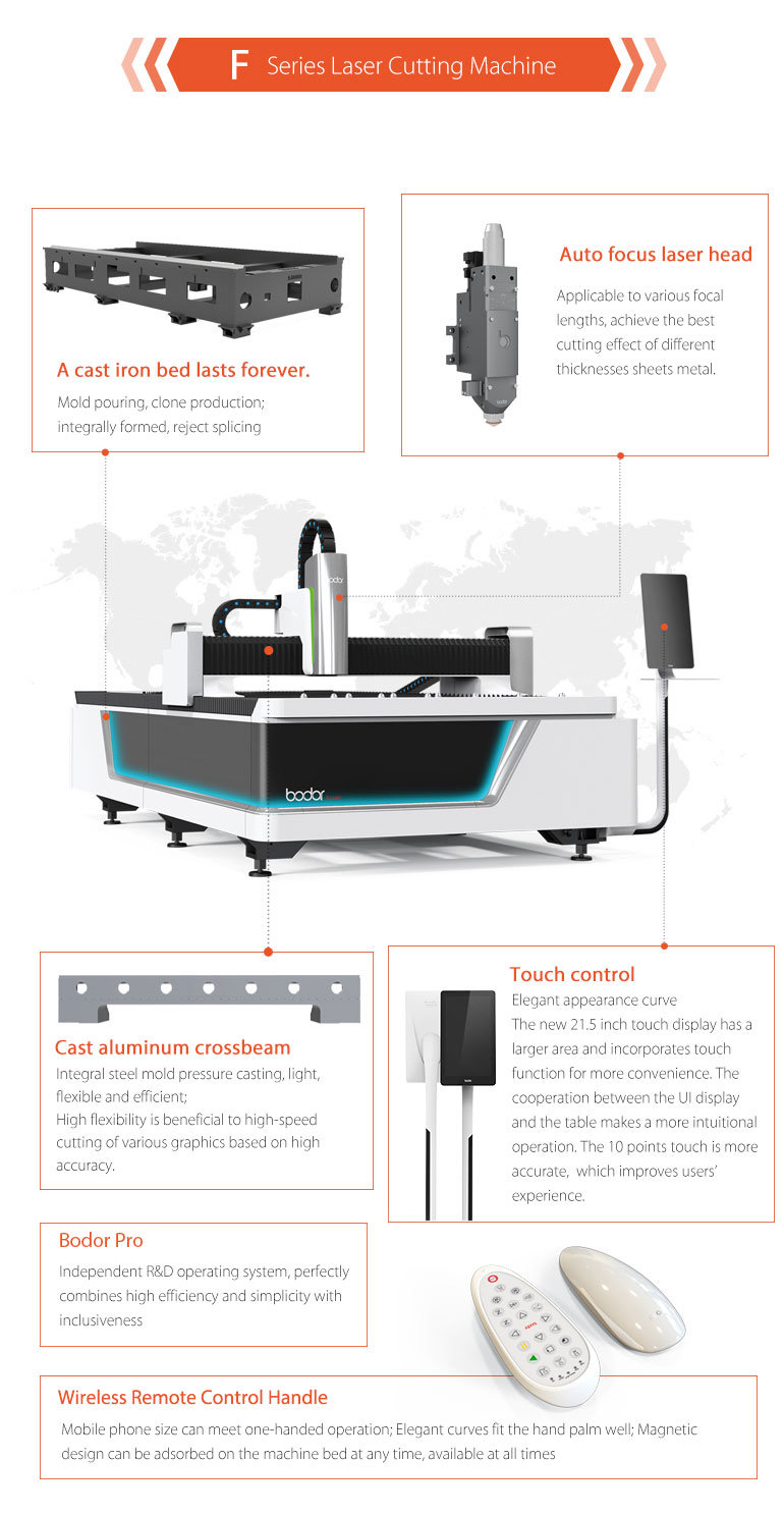 New Industrial Laser Equipment Bodor 1000W Laser Cutting Machine