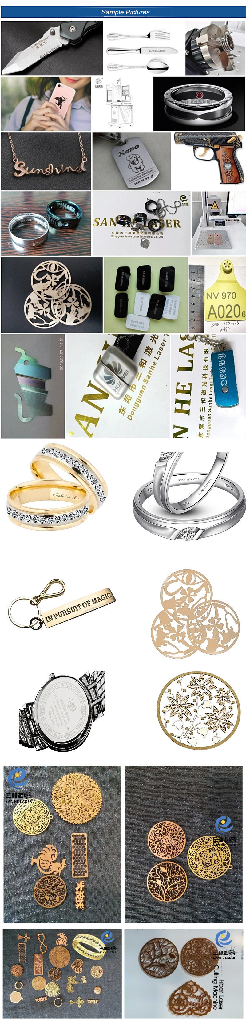 Gold Silver Jewelry Rings Necklace Bangles 50W60W Laser Engraving Marking Cutting Machine
