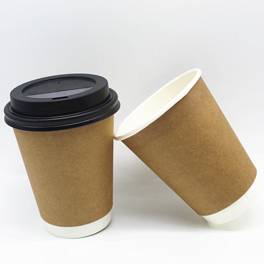16oz Brown Craft Double Wall Hot Cup with Lid