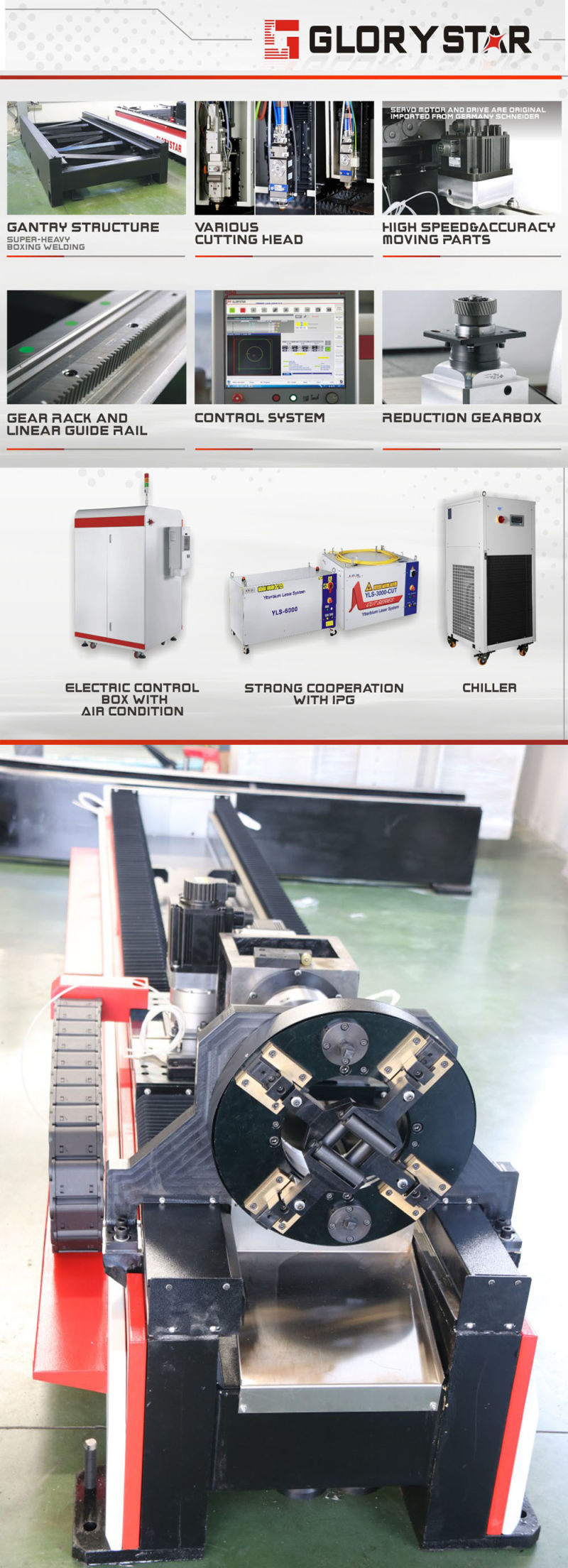 Fiber Laser Cutting Machine for Cutting Plate and Tube GS-3015g