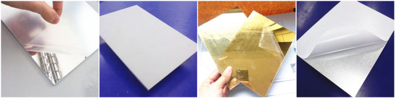 Wholesale 1mm 2mm 3mm Gold and Silver Color Acrylic Mirror Sheet with Self Adhesive