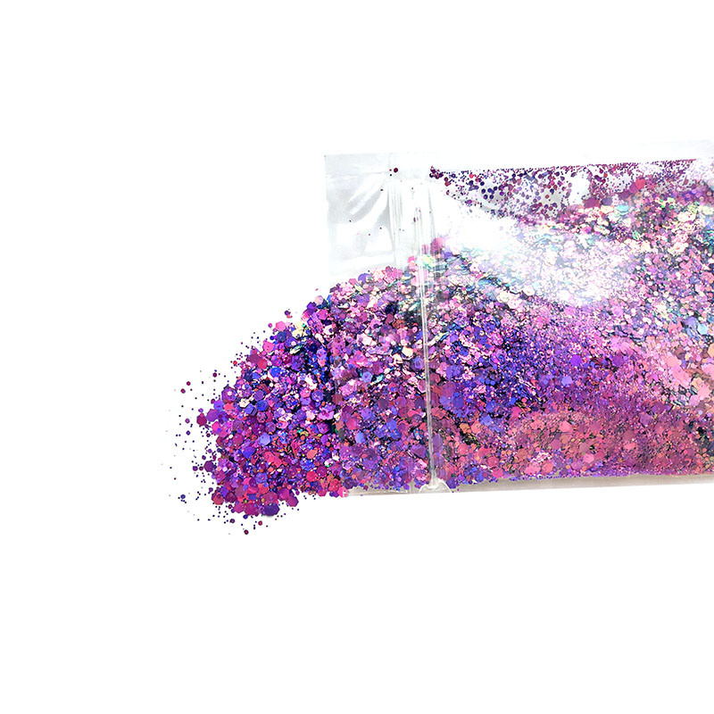 1mm, 2mm, 3mm Size and Different Mixed Color Color Mixed Glitter Flakes