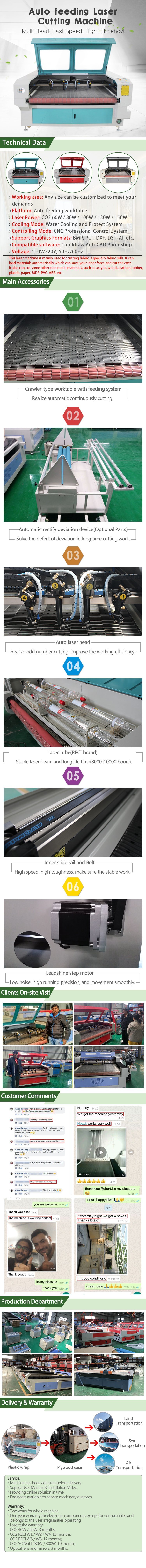 Automatic Feeding Laser Cutting Textile Machine CNC Laser Cutting Fabric Machine