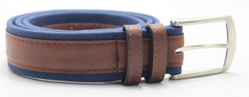 Luxury Belt Mixed Color Woven Leather Mixed Canvas Belt
