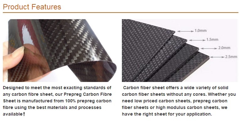 1.5mm Glossy Black Color Carbon Fiber Sheet Floor Tile
