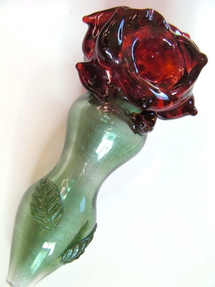 Crimson Rose Smoking Accessories Glass Pipe Smoking Pipe Glass Hookah Tobacco Glass Pipe Vaping Glass Pipe