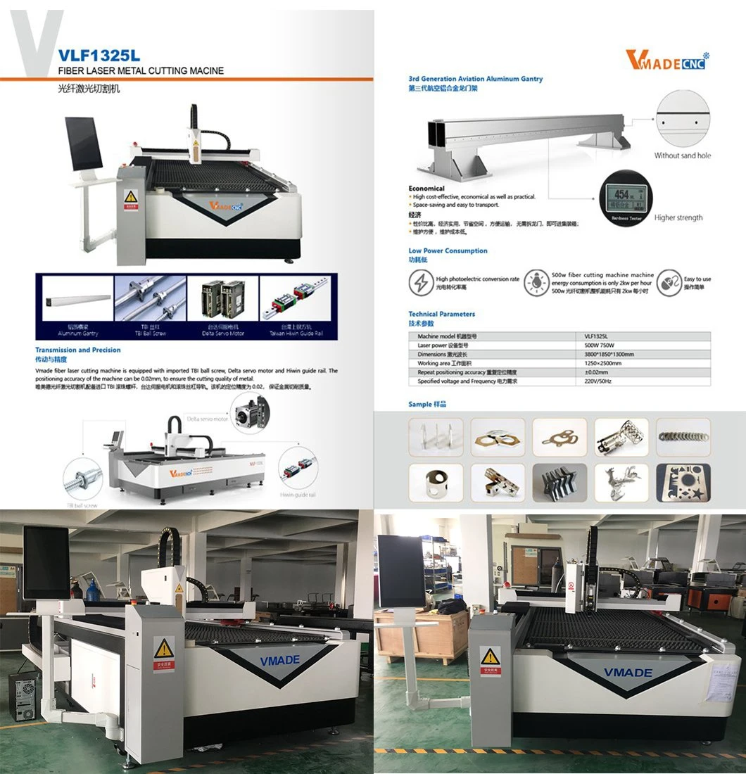 CNC Sheet Metal 1300*2500mm Fiber Laser Cutting Machine for Sale