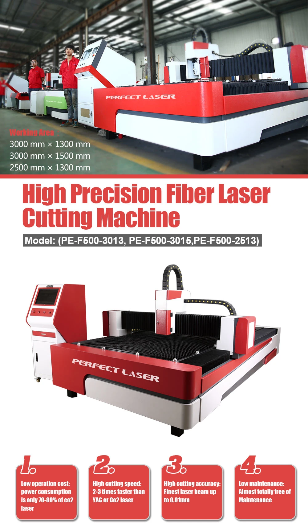 500W Fiber Laser Cutting Machine for Metal Laser Cutting Machinery