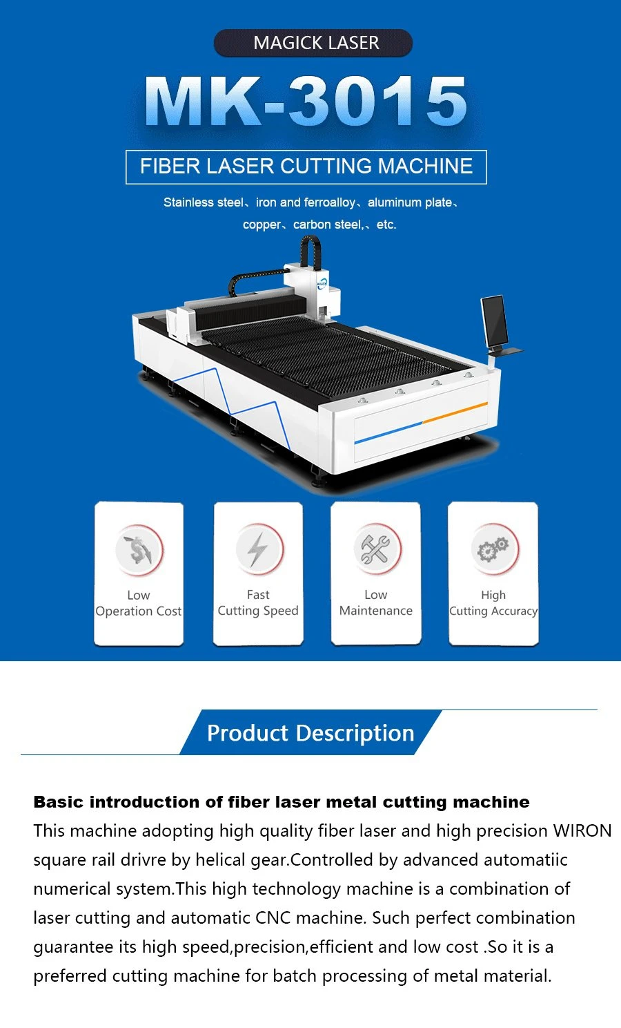 1530 Sheet Ss Pipe Cutting CNC Fiber Laser Cutting Machine Metal Laser Cutter Machinery