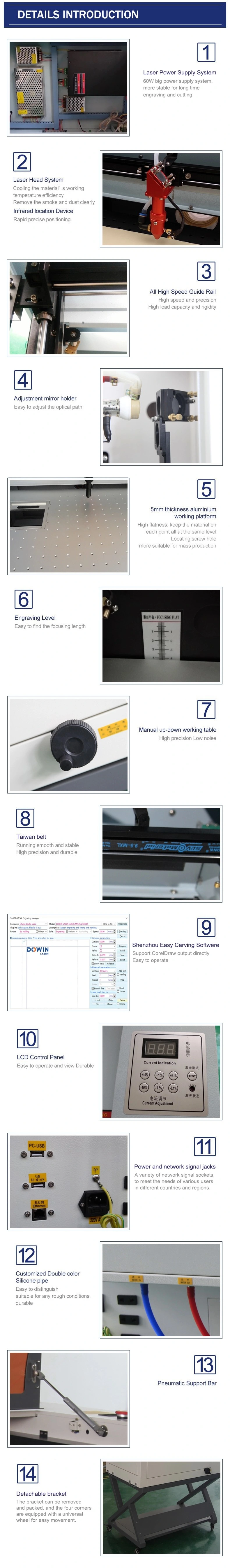 CO2 Laser Engraving Machine 4060 Laser Cutting Machine 6040 with USB Port