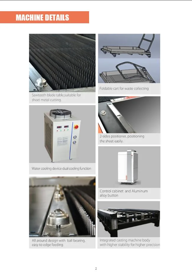 Tube 2mm Stainless Steel Laser Cutting Machine/ Laser Cutting Machine Metal