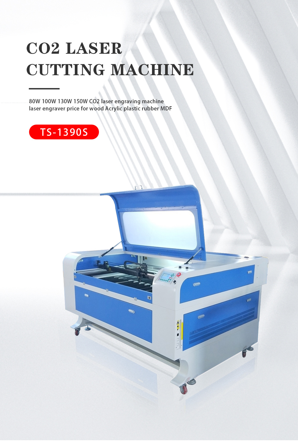 China Laser Max 1325 CO2 Laser Cutting Machine 100W 130W Laser Cutter with Ruida Controller