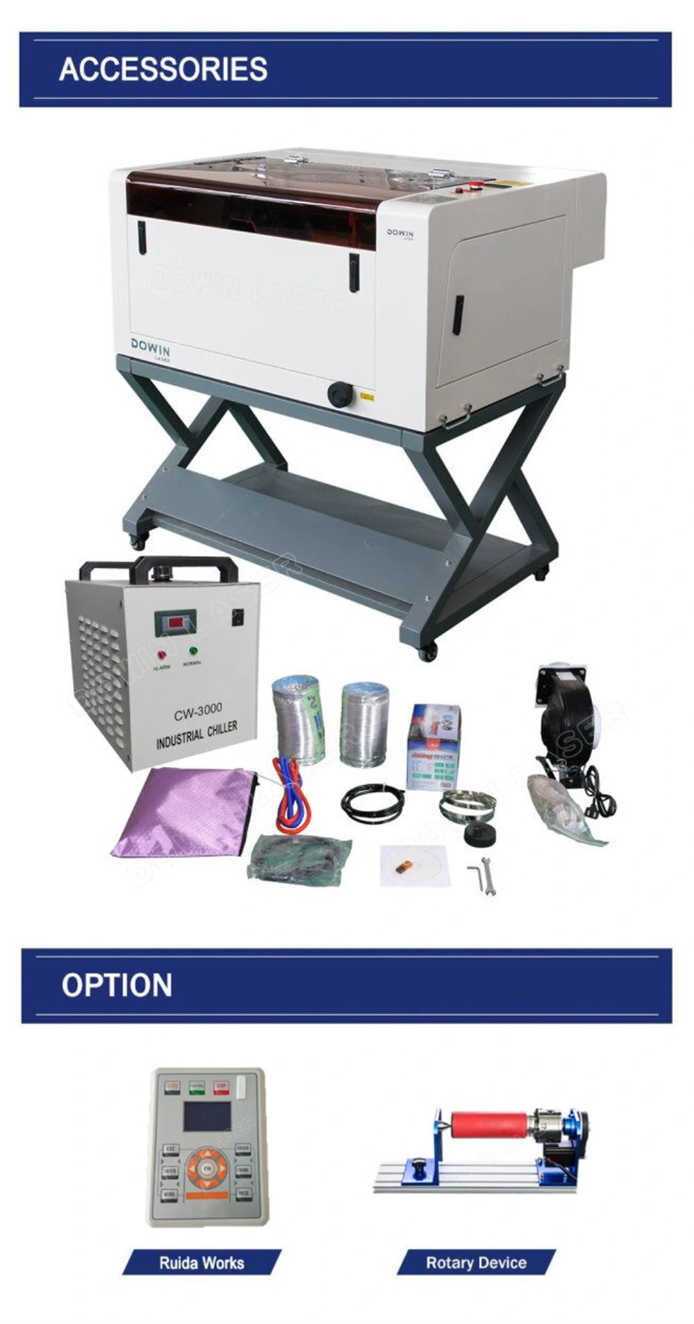 Desktop 60W CNC CO2 Laser Cutting Engraving Machine 4060 Laser Engraver Price