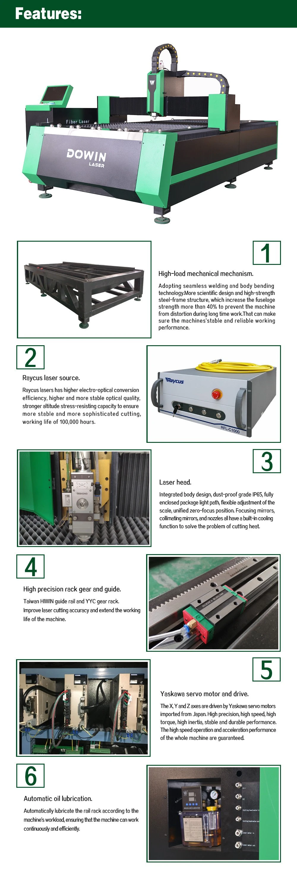 Metal Sheet Fiber Laser Cutting Machines 500W 1000W Raycus Laser Cutter for Metal Material