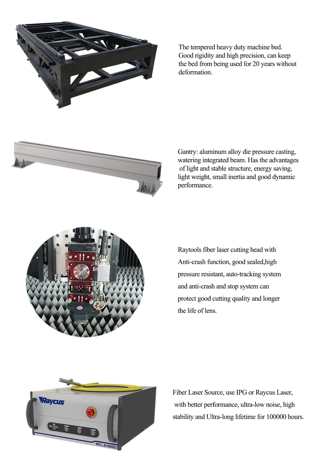 Fiber Laser Cutting Machines 500W 1000W 2000W Ipg Raycus Laser Cutter for Metal Material