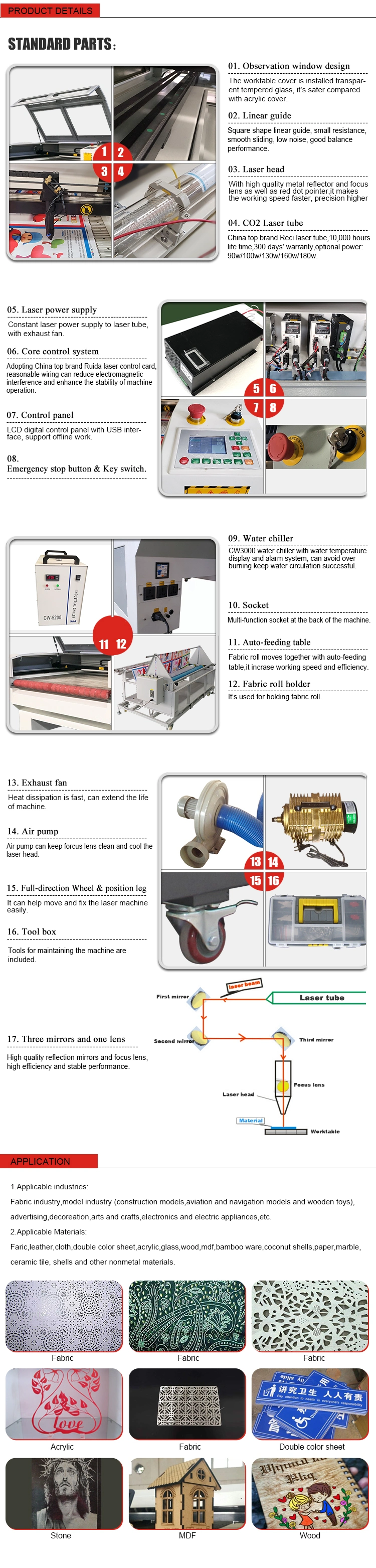 1630 CO2 Laser Cutting Machine Fabric Textile Auto Feeding Machinery