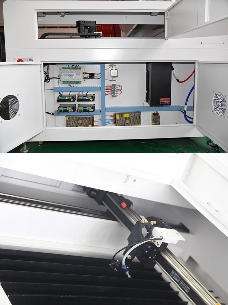 CO2 Laser Engraving Cutting Machine with Double Knife Table and Honeycomb Tabe