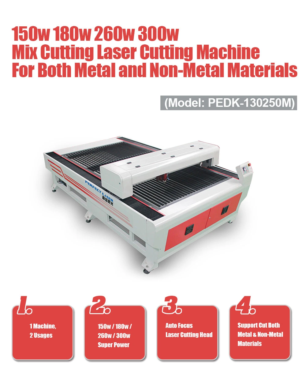 Perfect Laser 1325 Laser Metal Cutting Machine, Mixed Laser Cutter for Steel