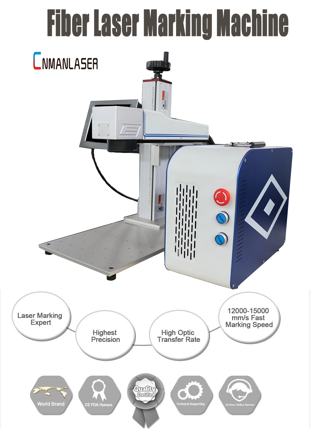 20W Fiber Laser Marking / Marker Equipemnt / Machine for Jewelry/Gold/Silver/Cutting Silver Gold Deep Engraving
