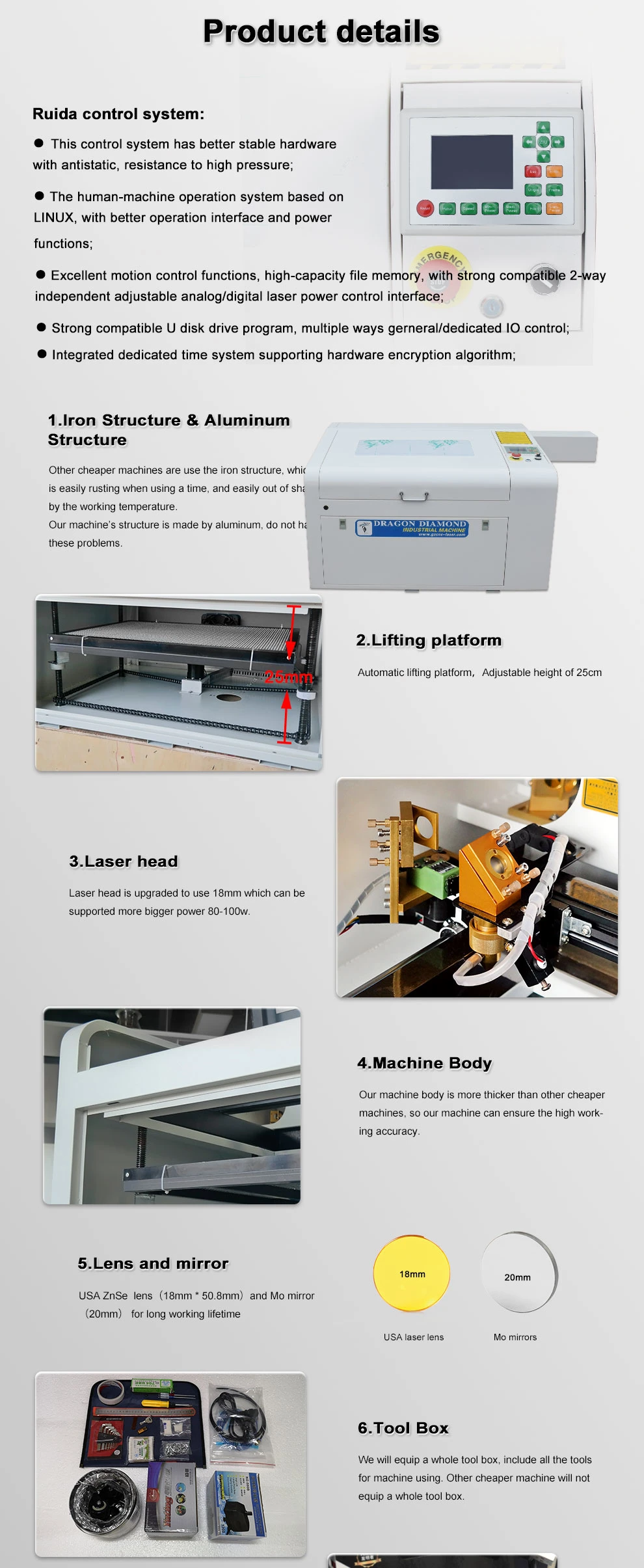 600*400mm CNC CO2 Laser Cutting Machine/Laser Engraving Machine Price